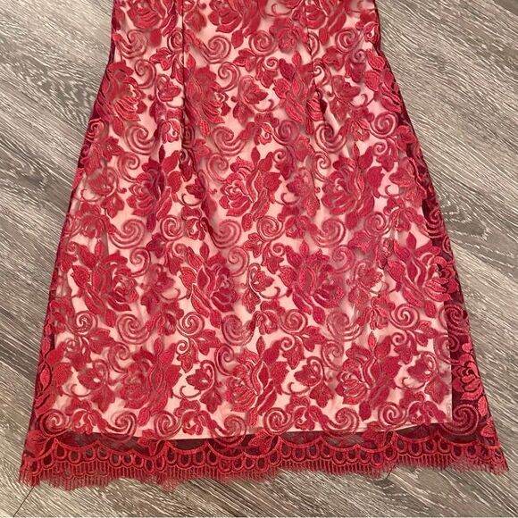 BHLDN Red and Tan Lace ‘Elaine’ Dress by Hitherto - Picture 2 of 11